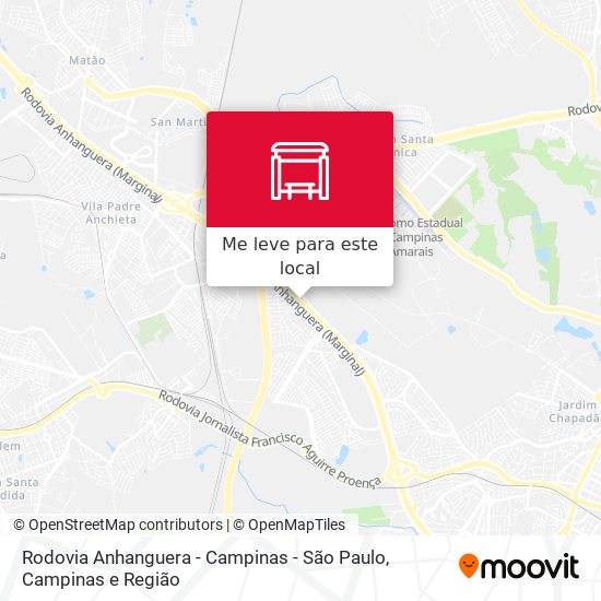 Rodovia Anhanguera -  Campinas - São Paulo mapa