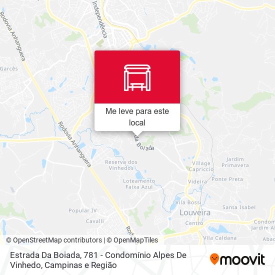 Estrada Da Boiada, 781 - Condomínio Alpes De Vinhedo mapa