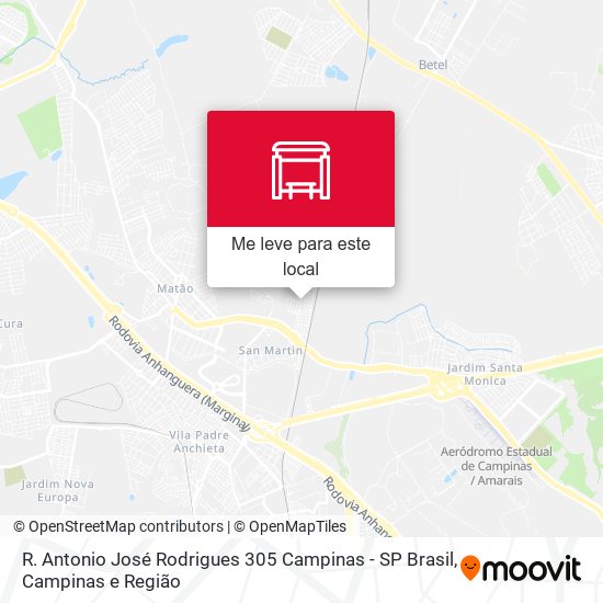 R. Antonio José Rodrigues 305 Campinas - SP Brasil mapa