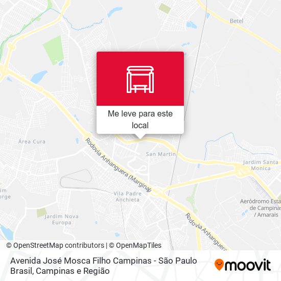 Avenida José Mosca Filho Campinas - São Paulo Brasil mapa