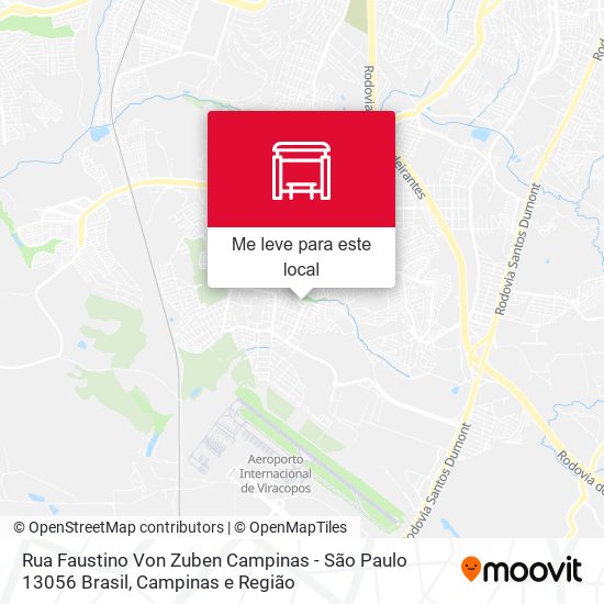 Rua Faustino Von Zuben Campinas - São Paulo 13056 Brasil mapa