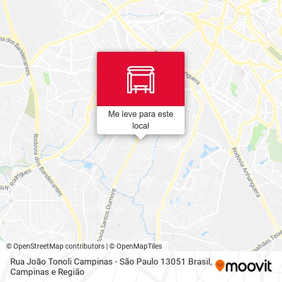 Rua João Tonoli Campinas - São Paulo 13051 Brasil mapa