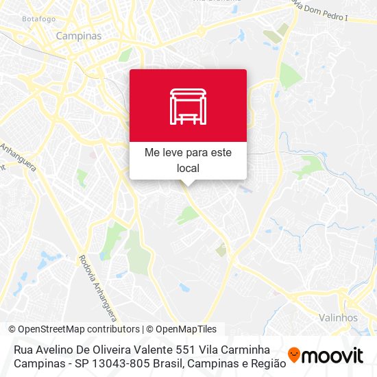 Rua Avelino De Oliveira Valente 551 Vila Carminha Campinas - SP 13043-805 Brasil mapa