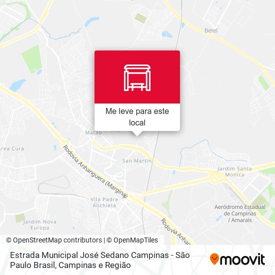 Estrada Municipal José Sedano Campinas - São Paulo Brasil mapa
