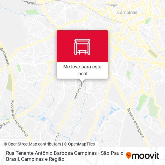 Rua Tenente Antônio Barbosa Campinas - São Paulo Brasil mapa