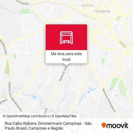 Rua Cabo Rúbens Zimmermann Campinas - São Paulo Brasil mapa