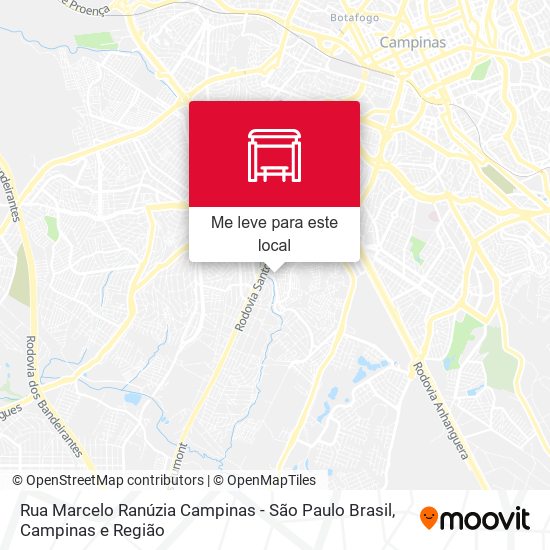 Rua Marcelo Ranúzia Campinas - São Paulo Brasil mapa