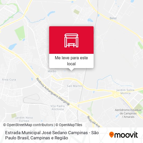 Estrada Municipal José Sedano Campinas - São Paulo Brasil mapa