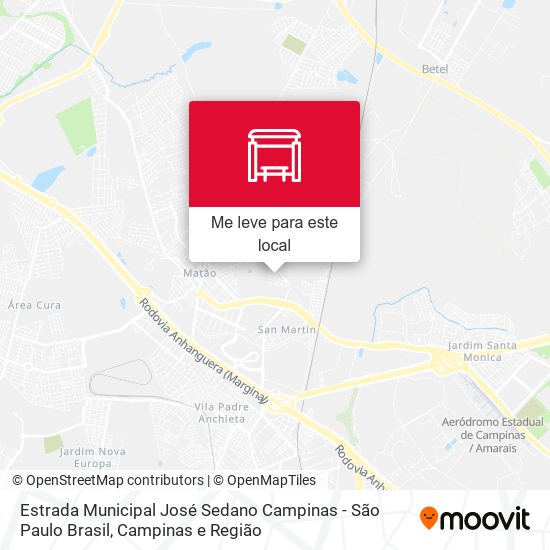 Estrada Municipal José Sedano Campinas - São Paulo Brasil mapa
