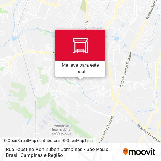 Rua Faustino Von Zuben Campinas - São Paulo Brasil mapa