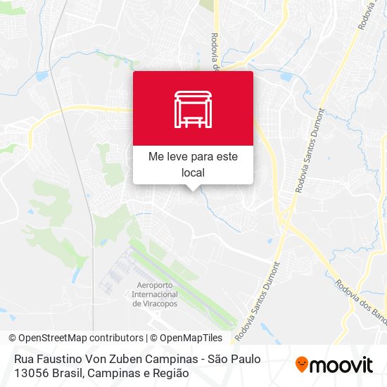 Rua Faustino Von Zuben Campinas - São Paulo 13056 Brasil mapa