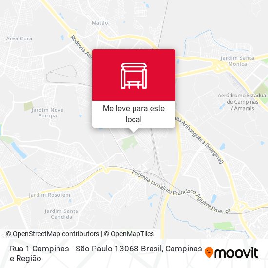 Rua 1 Campinas - São Paulo 13068 Brasil mapa