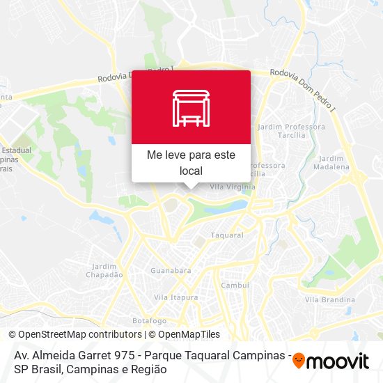 Av. Almeida Garret 975 - Parque Taquaral Campinas - SP Brasil mapa