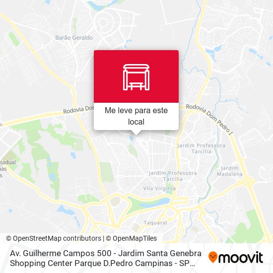 Av. Guilherme Campos 500 - Jardim Santa Genebra Shopping Center Parque D.Pedro Campinas - SP 13087-901 Brasil mapa