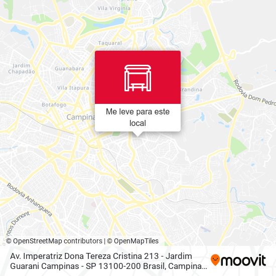 Av. Imperatriz Dona Tereza Cristina 213 - Jardim Guarani Campinas - SP 13100-200 Brasil mapa