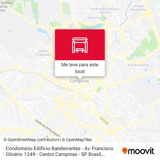 Condomínio Edifício Bandeirantes - Av. Francisco Glicério 1249 - Centro Campinas - SP Brasil mapa