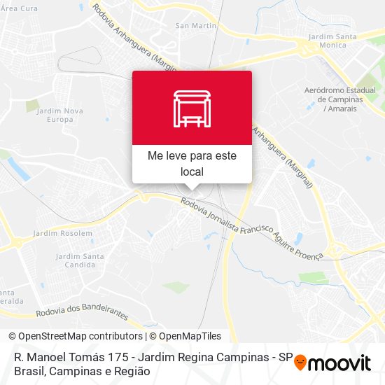 R. Manoel Tomás 175 - Jardim Regina Campinas - SP Brasil mapa