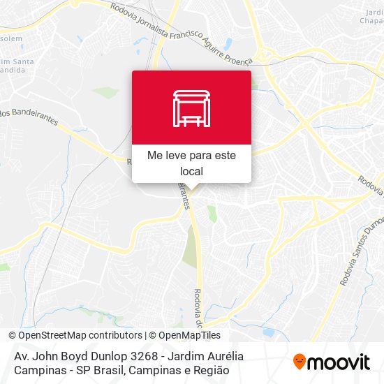 Av. John Boyd Dunlop 3268 - Jardim Aurélia Campinas - SP Brasil mapa