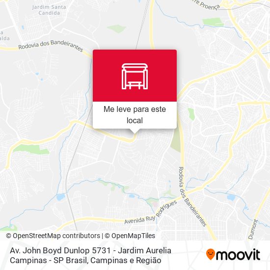 Av. John Boyd Dunlop 5731 - Jardim Aurelia Campinas - SP Brasil mapa