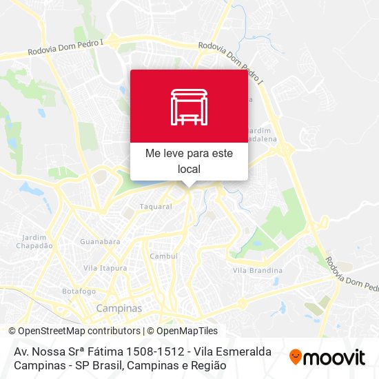 Av. Nossa Srª Fátima 1508-1512 - Vila Esmeralda Campinas - SP Brasil mapa