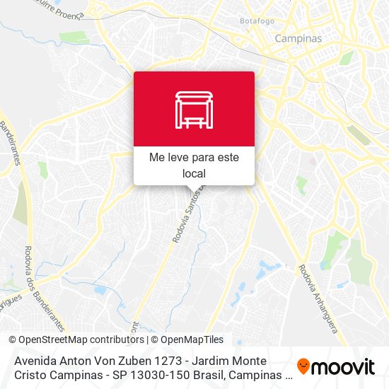 Avenida Anton Von Zuben 1273 - Jardim Monte Cristo Campinas - SP 13030-150 Brasil mapa