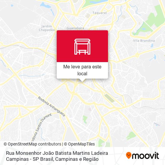 Rua Monsenhor João Batista Martins Ladeira Campinas - SP Brasil mapa