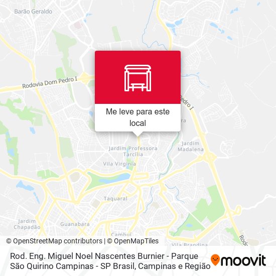 Rod. Eng. Miguel Noel Nascentes Burnier - Parque São Quirino Campinas - SP Brasil mapa