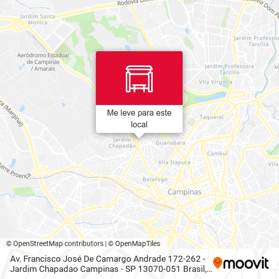 Av. Francisco José De Camargo Andrade 172-262 - Jardim Chapadao Campinas - SP 13070-051 Brasil mapa