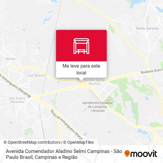 Avenida Comendador Aladino Selmi Campinas - São Paulo Brasil mapa