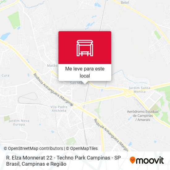R. Elza Monnerat 22 - Techno Park Campinas - SP Brasil mapa