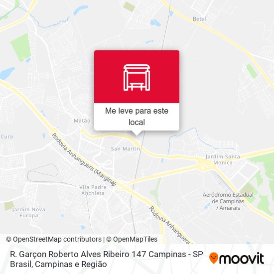 R. Garçon Roberto Alves Ribeiro 147 Campinas - SP Brasil mapa