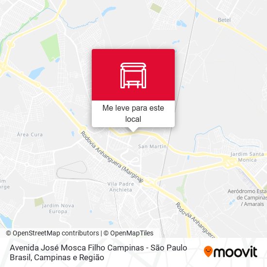 Avenida José Mosca Filho Campinas - São Paulo Brasil mapa