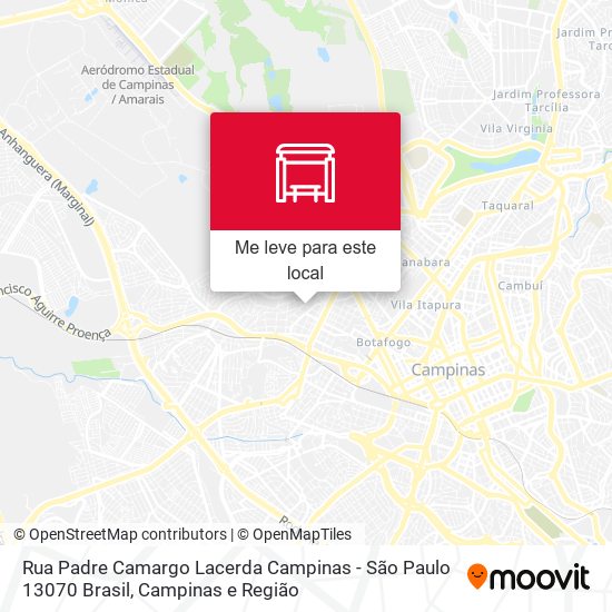 Rua Padre Camargo Lacerda Campinas - São Paulo 13070 Brasil mapa