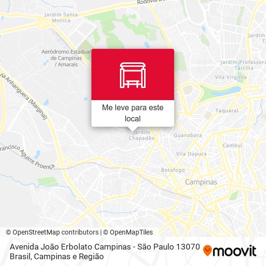Avenida João Erbolato Campinas - São Paulo 13070 Brasil mapa