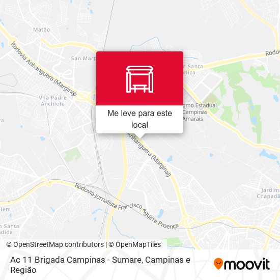 Ac 11 Brigada Campinas - Sumare mapa