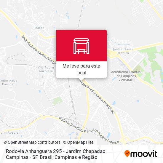 Rodovia Anhanguera 295 - Jardim Chapadao Campinas - SP Brasil mapa