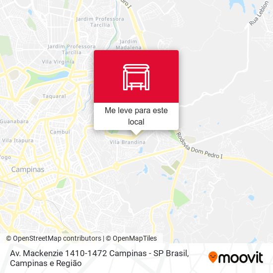 Av. Mackenzie 1410-1472 Campinas - SP Brasil mapa