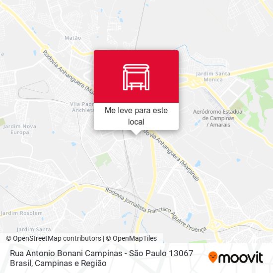 Rua Antonio Bonani Campinas - São Paulo 13067 Brasil mapa