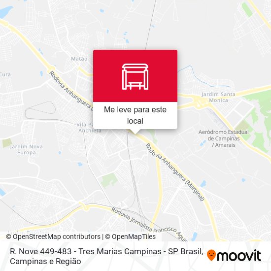 R. Nove 449-483 - Tres Marias Campinas - SP Brasil mapa