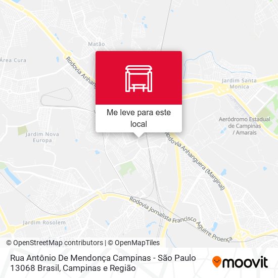 Rua Antônio De Mendonça Campinas - São Paulo 13068 Brasil mapa