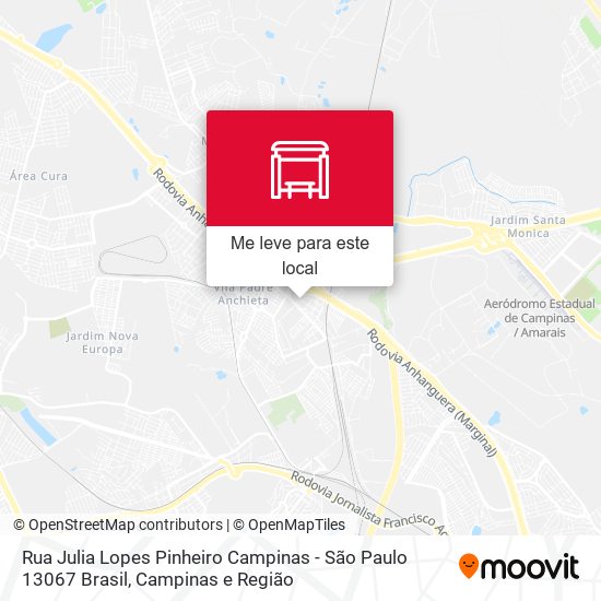 Rua Julia Lopes Pinheiro Campinas - São Paulo 13067 Brasil mapa