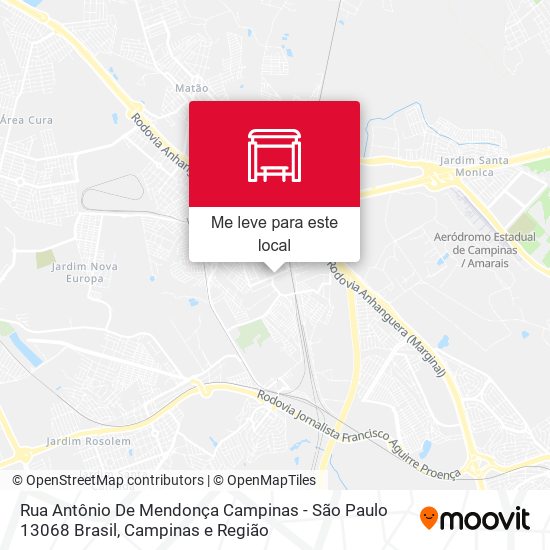 Rua Antônio De Mendonça Campinas - São Paulo 13068 Brasil mapa