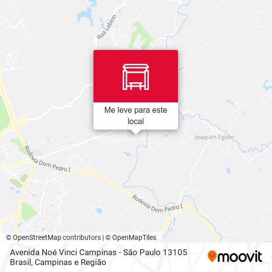Avenida Noé Vinci Campinas - São Paulo 13105 Brasil mapa