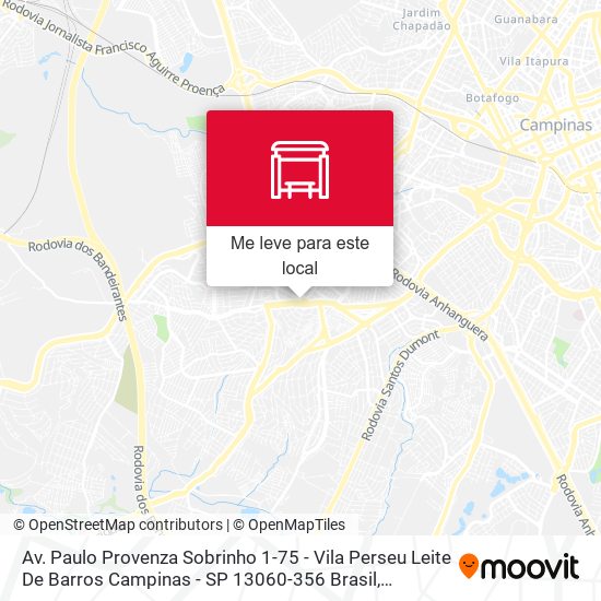 Av. Paulo Provenza Sobrinho 1-75 - Vila Perseu Leite De Barros Campinas - SP 13060-356 Brasil mapa