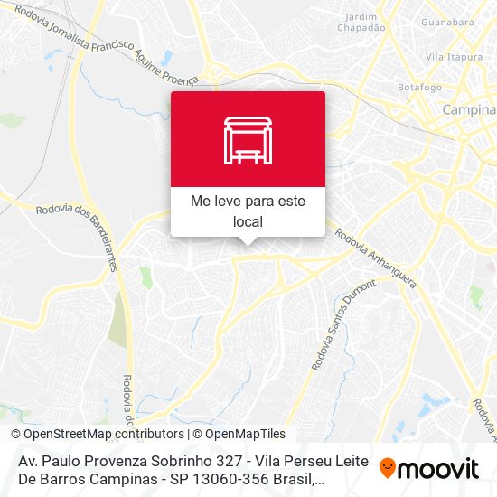 Av. Paulo Provenza Sobrinho 327 - Vila Perseu Leite De Barros Campinas - SP 13060-356 Brasil mapa