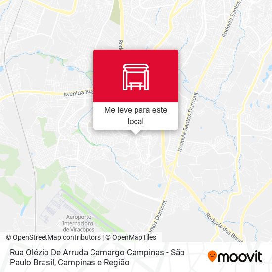 Rua Olézio De Arruda Camargo Campinas - São Paulo Brasil mapa