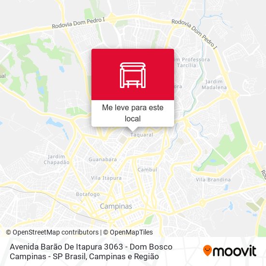 Avenida Barão De Itapura 3063 - Dom Bosco Campinas - SP Brasil mapa