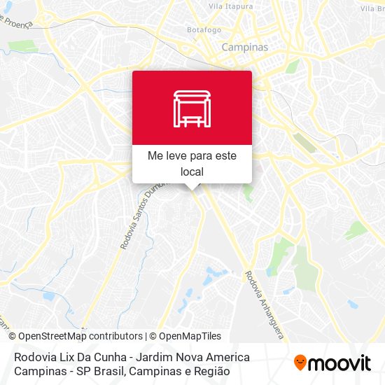 Rodovia Lix Da Cunha - Jardim Nova America Campinas - SP Brasil mapa