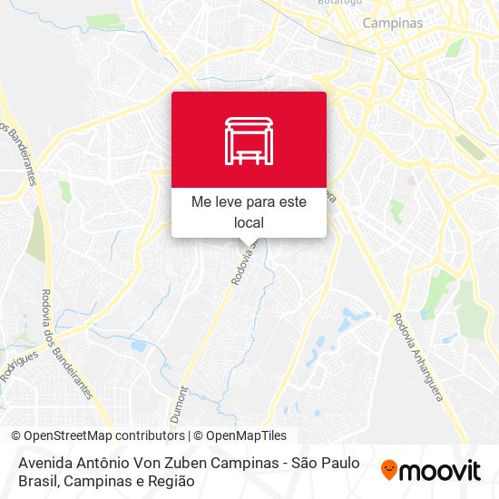 Avenida Antônio Von Zuben Campinas - São Paulo Brasil mapa