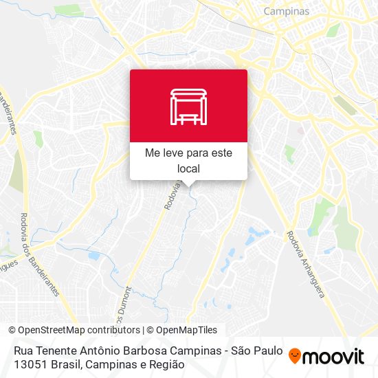 Rua Tenente Antônio Barbosa Campinas - São Paulo 13051 Brasil mapa